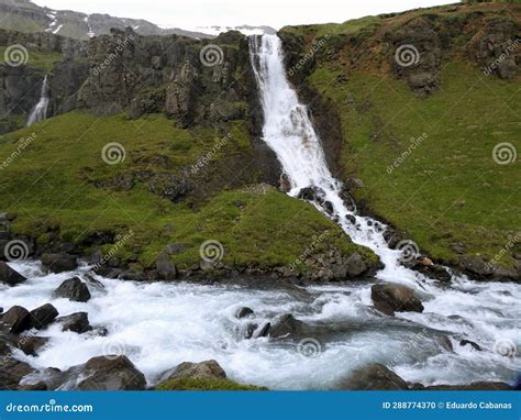 Waterfall In Sey Isfj R Ur Austurland Sey Isfj R Ur Fjord Iceland