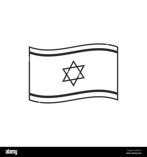 Israel Flag Icon In Black Flat Outline Design Israel Independence Day