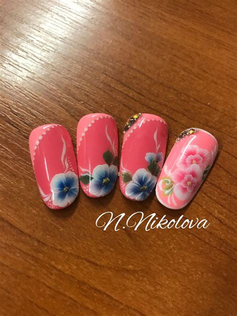 One Stroke Nails Finger Nails Ongles Nail Nail Manicure