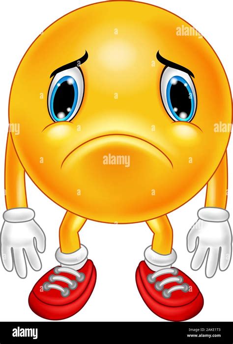 Cartoon sad emoticon on white background Stock Vector Image & Art - Alamy