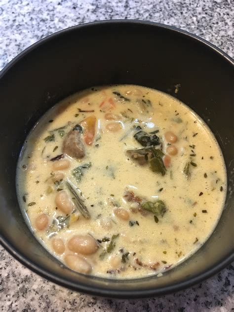 Creamy White Bean Sausage Spinach Soup MissTrixx Copy Me That