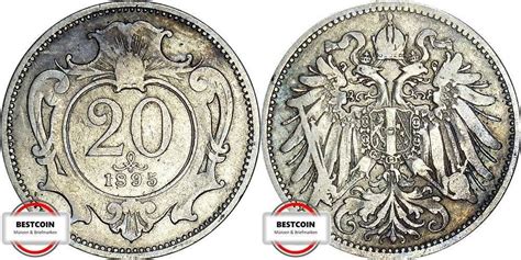 ÖSTERREICH 20 Heller 1895 ANK 65 geprägt unter Franz Joseph I VF EF