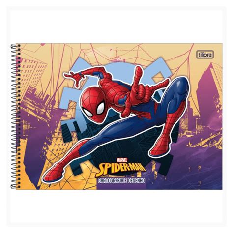 Caderno De Desenho Tilibra Homem Aranha Folhas Papelaria Art Pel