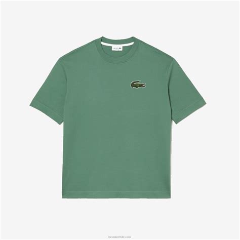 Hombres Lacoste Verde Caqui Kx Camiseta Holgada De Algod N Org Nico