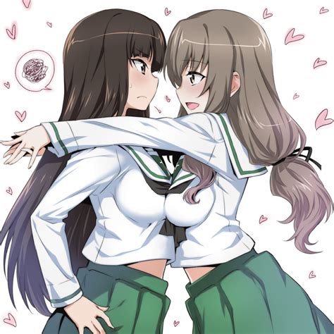 Nishizumi Shiho And Shimada Chiyo Girls Und Panzer Drawn By Nakahira