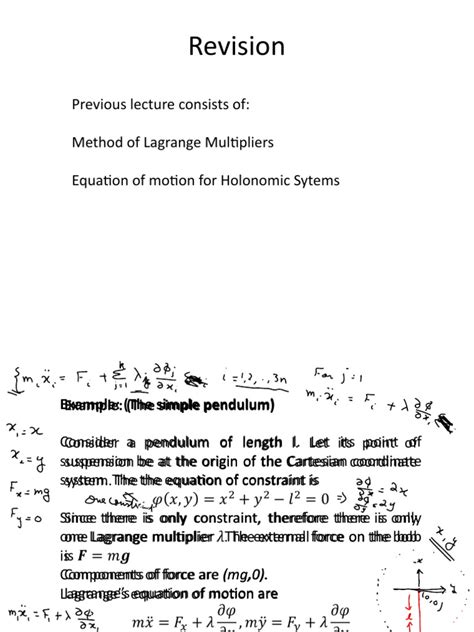 Lagranges Equations Of Motion Derivation And Examples Of The Simple