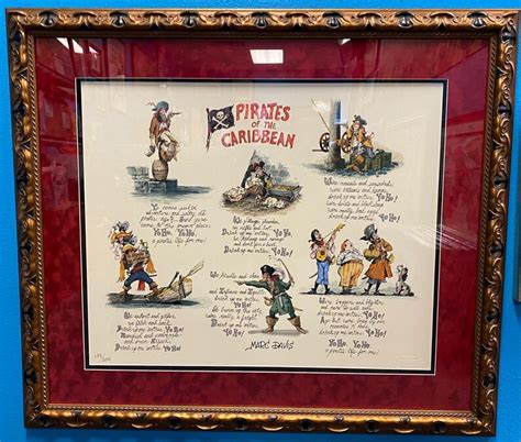 pirate doggerel lithograph signed  marc davis etsy