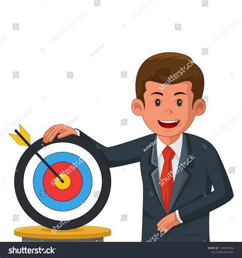 Vector Illustration Businessman Bullseye Target Stock Vector Royalty