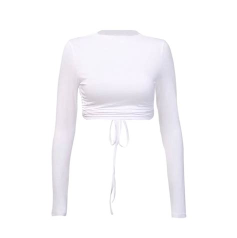 Jocy Top Large White Crop Tops Long Sleeve Crop Top Tops