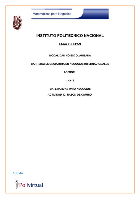 U A Practice Instituto Politecnico Nacional Esca Tepepan