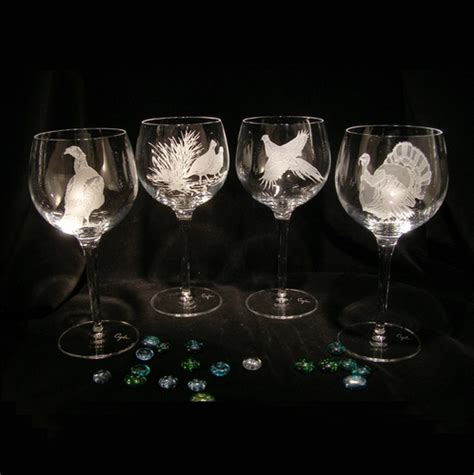 Evergreen Crystal Set Of 4 Etched 18 Oz Wine Glasses