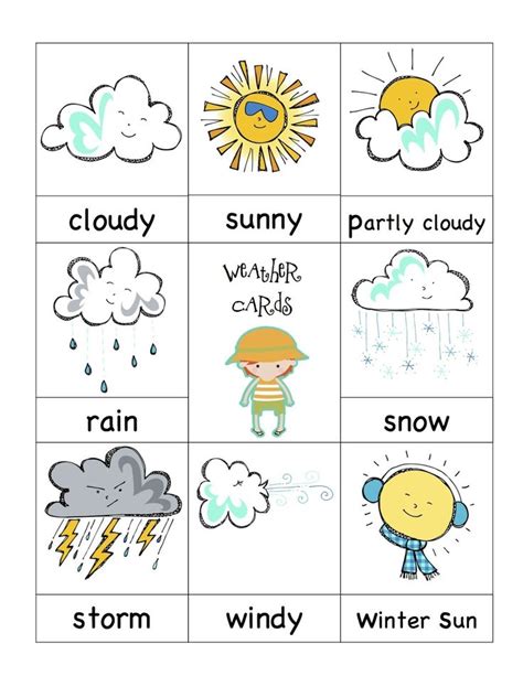 The Excellent Weather Cards Preschool Preschool Weather Preschool