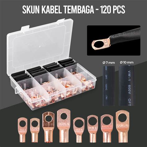 Jual Skun Kabel Kuningan 120pcs Ring Copper Terminal Wire Crimp