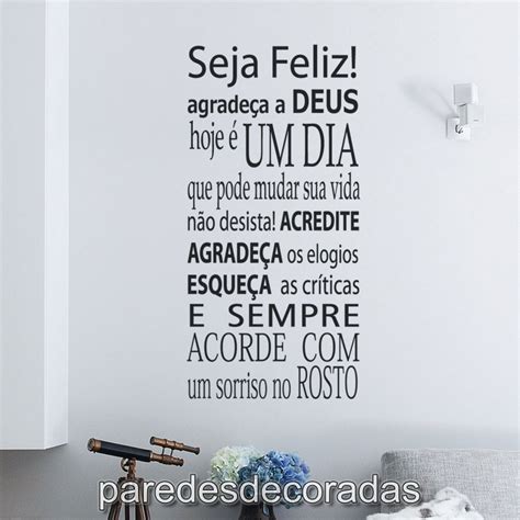 Adesivo Frase Seja Feliz Elo7 Produtos Especiais