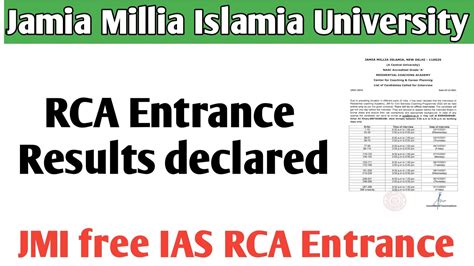 Jamia Rca Results News 2021 Jamia Free Ias Coaching Results 2021 Jamia