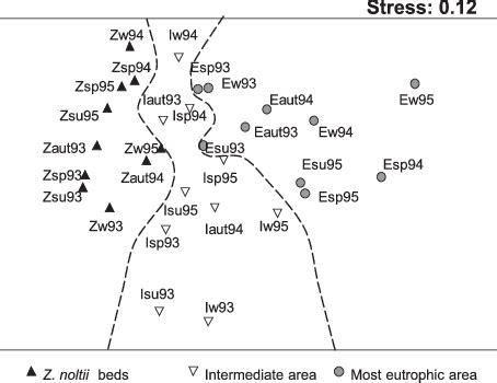 Two Dimensional Mds Ordination Plot Of Macrobenthic Communities Z Z