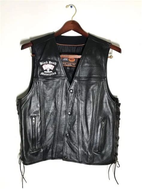 1990s Vintage Harley Leather Vest Jacket Hub