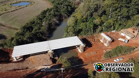 Autoridades De Campo Novo E Braga Visitam Obra Da Ponte Sobre O Rio