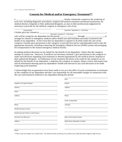 Free 6 Caregiver Consent Forms In Pdf Ms Word