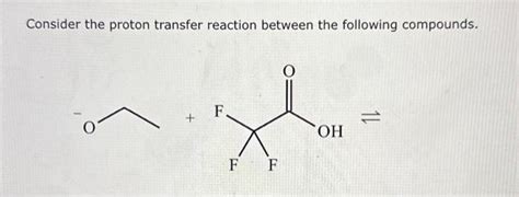 Solved Consider the proton transfer reaction between the | Chegg.com