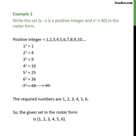 Example 2 Write X X Is A Positive Integer And X2