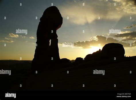 Delicate Arch sunset Stock Photo - Alamy