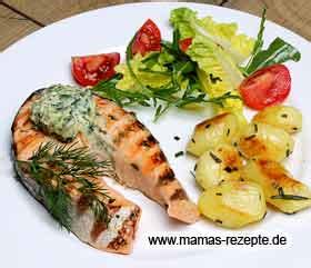 Lachssteak Gegrillt Mit Basilikumbutter Mamas Rezepte Mit Bild Und