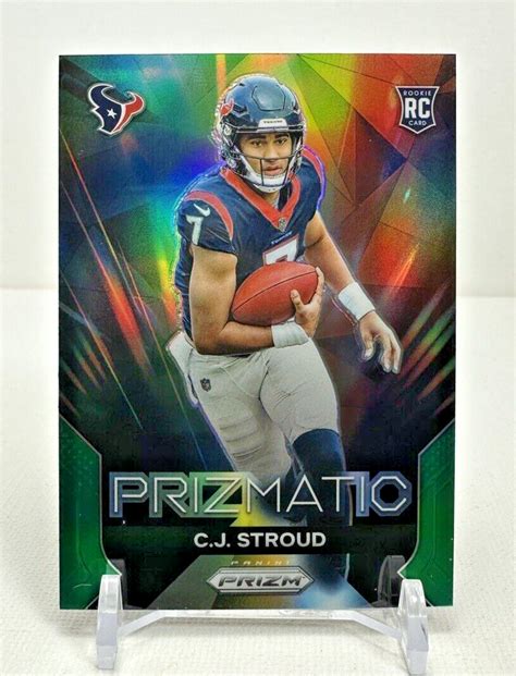 Panini Prizm Cj Stroud Prizmatic Green Prizm Rc Rookie Texans