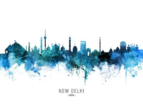 New Delhi India Skyline Digital Art By Michael Tompsett Fine Art America