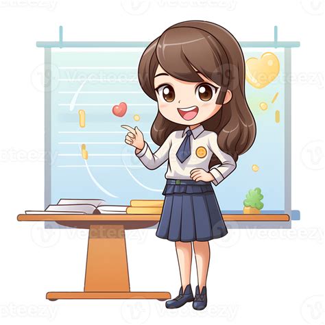 Cute Teacher Back To School Clipart Ai Generative 27237866 Png