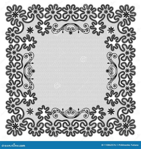 Black Lace Pattern Stock Vector Illustration Of Fabric 110862576