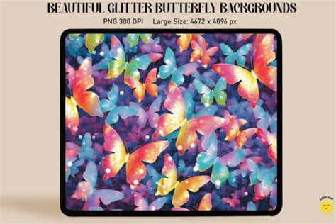 Rainbow Glitter Butterfly Pattern Graphic By Lazy Sun Creative Fabrica