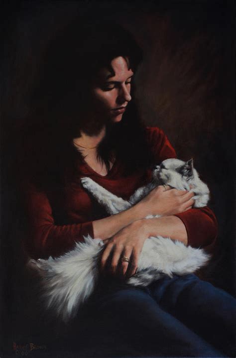 La Fille Et Le Chat Painting By Harvie Brown Pixels