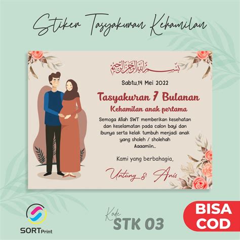 Jual Stiker Kartu Tasyakuran 4 7 Bulanan Kehamilan Part 1 Shopee Indonesia