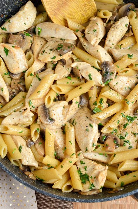 Creamy Chicken And Mushroom Pasta Slimming Eats