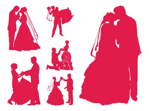 Wedding Party Silhouette Clip Art - Cliparts.co