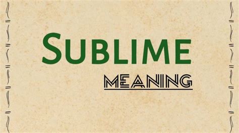 Sublime Meaning