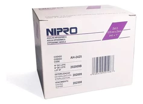 Aguja HiPodérmicas Nipro 24 G X 1 Caja X 100 Unidades Cuotas sin interés