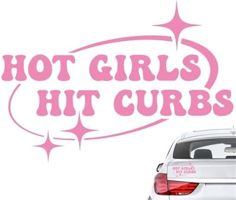 Jiayaus Car Stickers Hot Girls Hit Curbs Car Sticker Funny Car