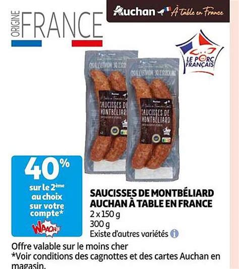 Promo Saucisses De Montb Liard Auchan Table En France Chez Auchan