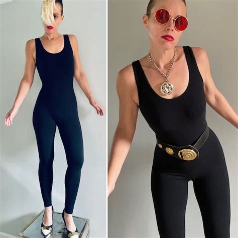 80s Leotard 1980s Black Gem