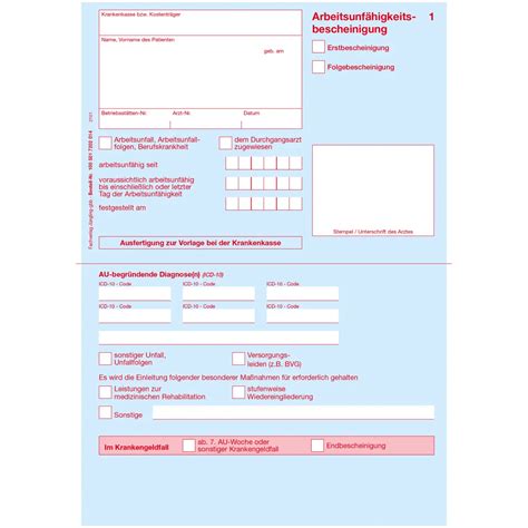 Arbeitsunf Higkeitsbescheinigung Blau A Fach Kommondo