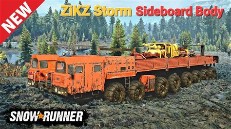 New ZiKZ Storm Truck With Sideboard Body In SnowRunner YouTube