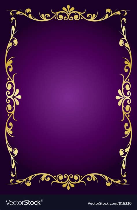 An Ornate Gold Frame On A Purple Background