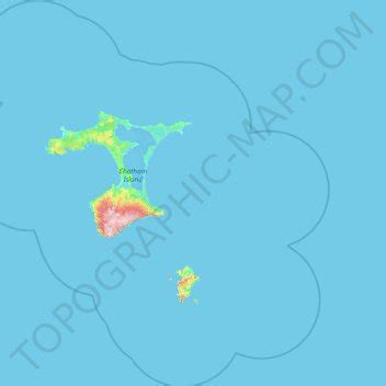 Chatham Islands topographic map, elevation, terrain