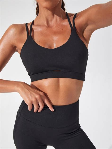 Yoga Sxy Strappy Back Sports Bra SHEIN USA