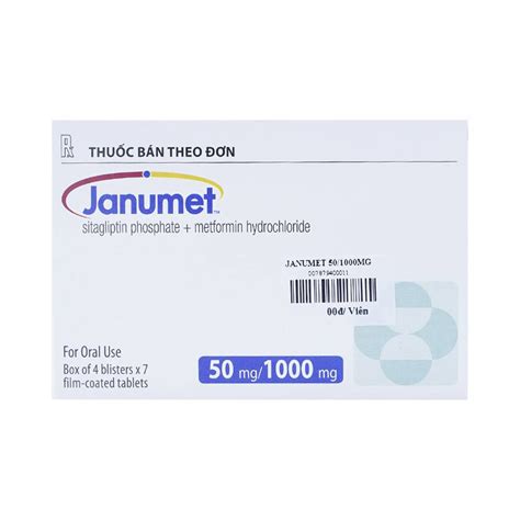 Janumet 50mg1000mg Thuốc Trị Tiểu đường 4 Vỉ X 7 Viên