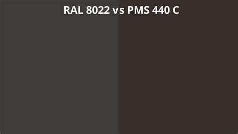 Ral 8022 Vs Pms 440 C Ral Colour Chart Uk