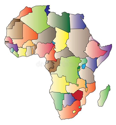 Politische Karte Einzelner Staaten Afrikas Vektor Abbildung