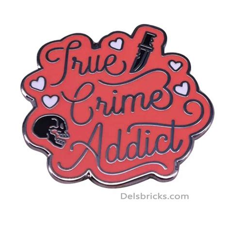 True Crime Addict Enamel Pin Enamel Pins Near Me Display Geek Inc